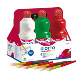 SCHOOLPACK 6 FLACONI TEMPERA PRONTA 1000ML ASSORTITA GIOTTO