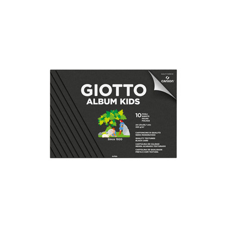 Album Kids cartoncino nero 5+ f.to A4 220gr 10fg Giotto