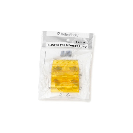 Blister 20 Portamonete in PVC 1euro giallo