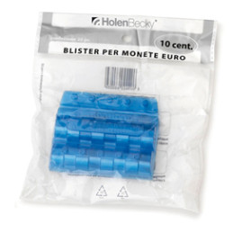 Blister 20 Portamonete in PVC 10cent blu