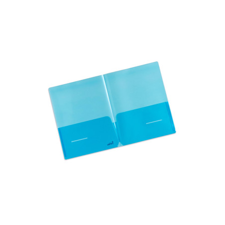Conf 5 cartellina doppia tasca PP blu Plastidea