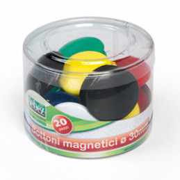 BARATTOLO 20 MAGNETI TONDI Ø 30MM COLORI ASS. ART.2141