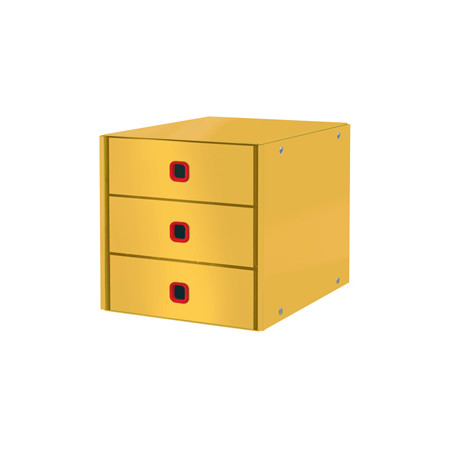 Cassettiera 3 cassetti ClickStore giallo Cosy Leitz