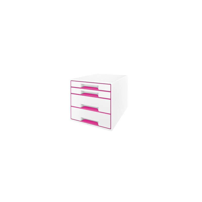 CASSETTIERA 4 CASSETTI BIANCO/fuxia Leitz Cube