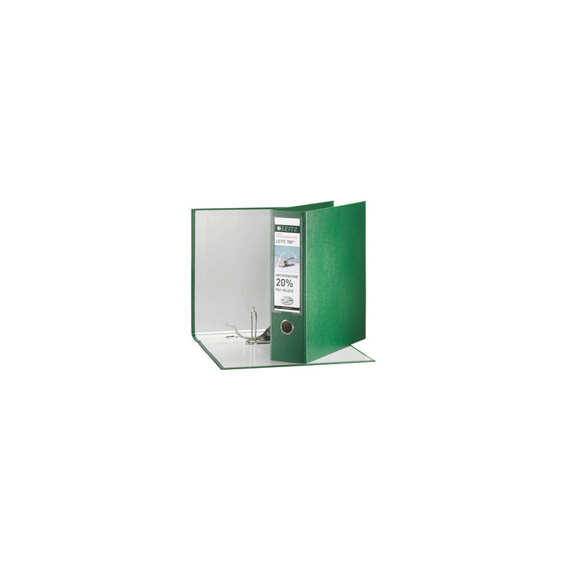 Registratore LEITZ 180° G65 verde dorso 8cm f.to protocollo LEITZ