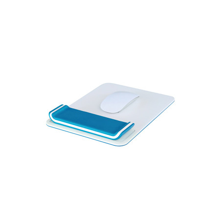 tappetino mouse con poggiapolsi Ergo WOW bianco/blu - Leitz