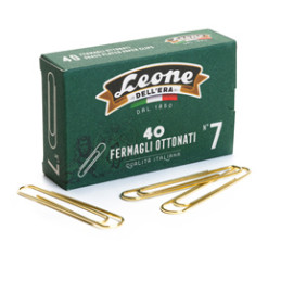 40 FERMAGLI N.7 MM75 SUPER GIGANTI OTTONATI LEONE