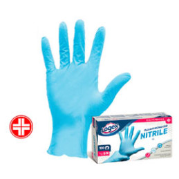 100 guanti in nitrile non talcato tg. S/M azzurro uso medicale