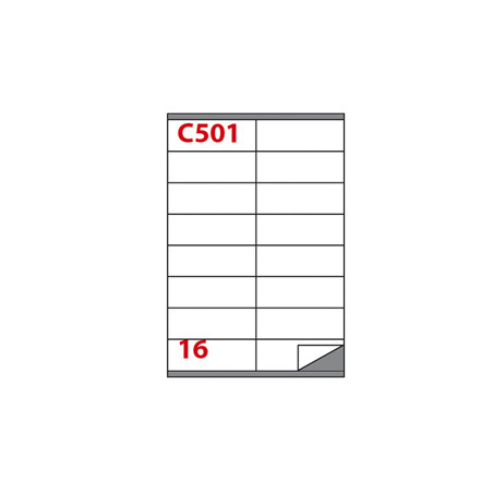 etich  adesiv. C/501 bianca 100fg A4 105x36mm (16et/fg) Markin
