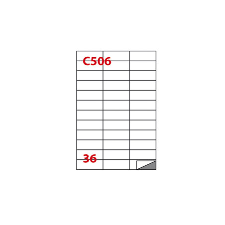 etich  adesiv. C/506 bianca 100fg A4 70x25mm (36et/fg) Markin