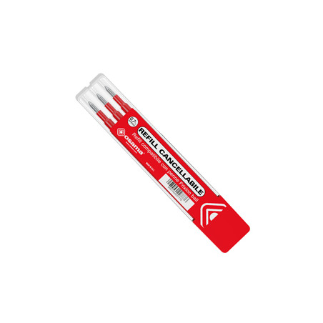 Set 3 refill inchiostro gel RiSCRIVI cancellabile 0,7mm rosso OSAMA