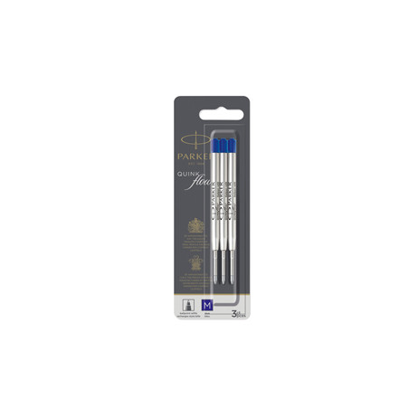 Blister 3 refill sfera Quinkflow medio blu Parker