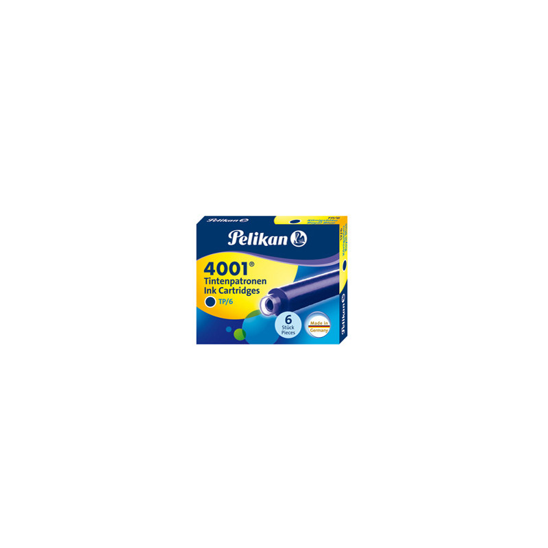 6 CARTUCCE INCHIOSTRO TP/6 BLU ROYAL PELIKAN 4001 (0ATM01)