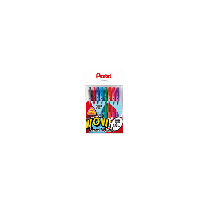 Astuccio 8 colori penna sfera a scatto Feel It Wow BX440 1.0mm PENTEL