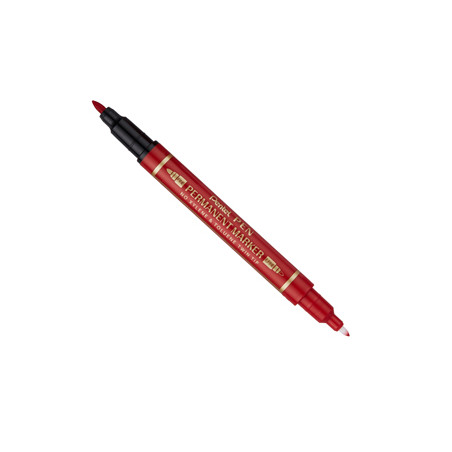 Marcatore permanente Twin Tip doppia punta F/EF rosso Pentel