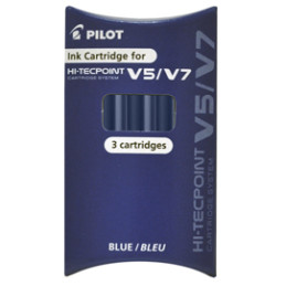 SET 3 REFILL ROLLER HI-TECPOINT V5-V7 RICARICABILE BLU BEGREEN PILOT