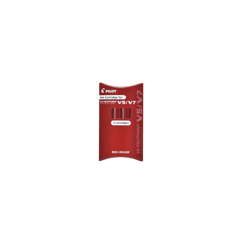 SET 3 REFILL ROLLER HI-TECPOINT V5-V7 RICARICABILE ROSSO BEGREEN PILOT