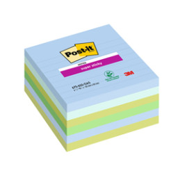Cf. 6pz BLOC. 90fg. Post-it® Super Sticky 100x100mm righe Oasis 675-6SS-OAS