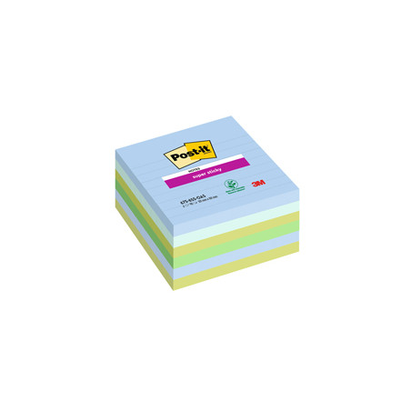 Cf. 6pz BLOC. 90fg. Post-it® Super Sticky 100x100mm righe Oasis 675-6SS-OAS