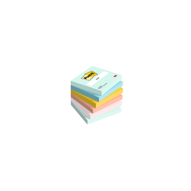 Cf. 6pz BLOC. 100fg. Post-it® Super Sticky 76x76mm 654-BEA Beachside