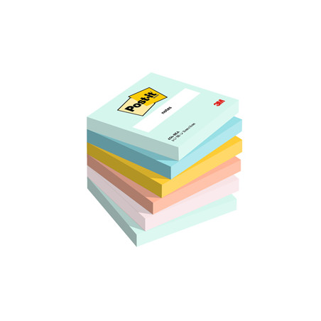 Cf. 6pz BLOC. 100fg. Post-it® Super Sticky 76x76mm 654-BEA Beachside