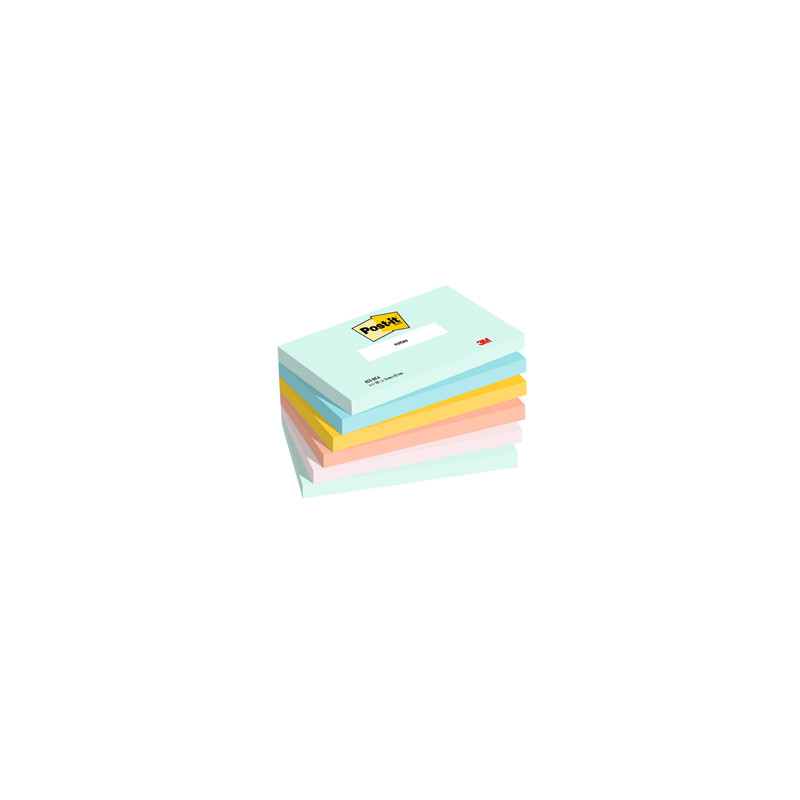 Cf. 6pz BLOC. 100fg. Post-it® Super Sticky 76x127mm 655-BEA Beachside