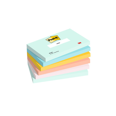 Cf. 6pz BLOC. 100fg. Post-it® Super Sticky 76x127mm 655-BEA Beachside