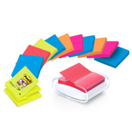 DISPENSER PRO +12 ricarche Post-it® Super Sticky Z-Notes colori ass. 76x76mm