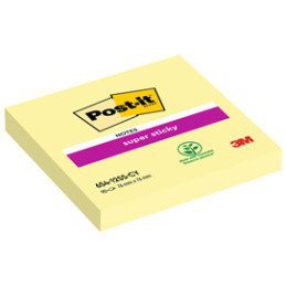 BLOC. 90foglietti Post-it® Super Sticky Giallo Canary™ 76x76mm 654-12SS-CY