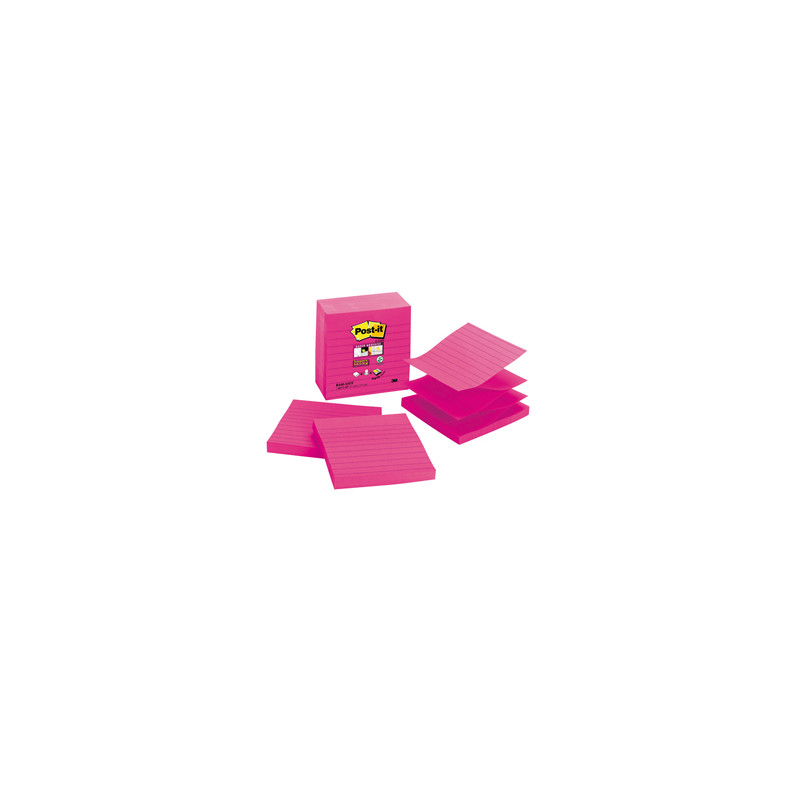 RICARICA 90foglietti Post-it® Super Sticky 101x101mm righe R440-SSFF ROSA NEON