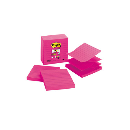 RICARICA 90foglietti Post-it® Super Sticky 101x101mm righe R440-SSFF ROSA NEON