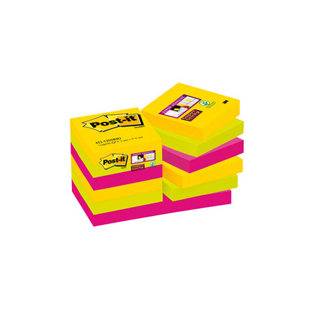 BLOC. 90foglietti Post-it® Super Sticky 47,6x47,6mm 622-12SS-RIO-EU RIO DE J