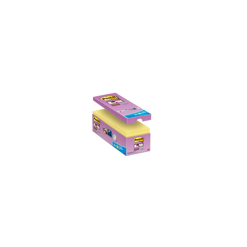 VALUE PACK 14+2 BLOC. 90fg Post-it® Super Sticky Giallo Canary™ 76x76mm