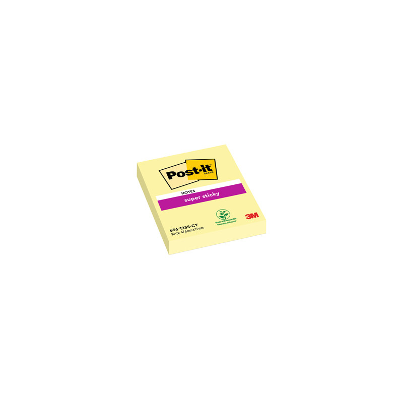 BLOC. 90foglietti Post-it® Super Sticky Giallo Canary™ 47.6x76mm 656-12SS-CY-EU