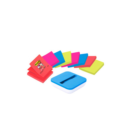 DISPENSER VAL +8 ricarche Post-it® Super Sticky Z-Notes colori ass. 76x76mm