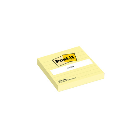 BLOC. 100fg Post-it® Giallo Canary™ 76x76mm GIALLO A RIGHE 630-6PK