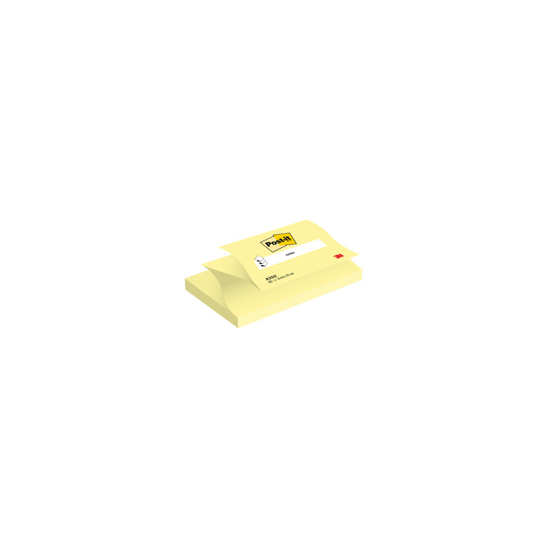 BLOC. 100fg Post-it® Super Sticky Z-Notes R350 Giallo Canary™ 76x127mm