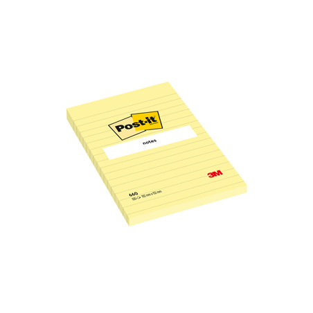 BLOC. 100fg Post-it® Giallo Canary™ 102x152mm GIALLO A RIGHE 660