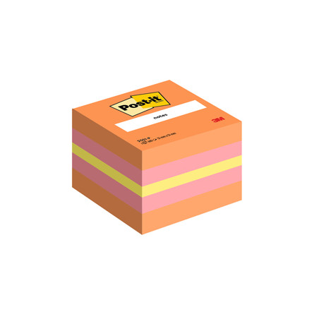 BLOC. MINICUBO 400foglietti Post-it® 51x51mm 2051-P ROSA/ARANCIO