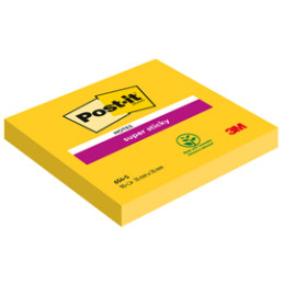 BLOC. 90foglietti Post-it® Super Sticky 654-S 76x76mm GIALLO ORO