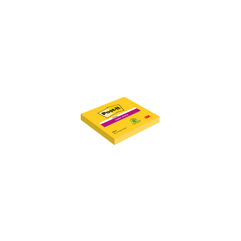 BLOC. 90foglietti Post-it® Super Sticky 654-S 76x76mm GIALLO ORO