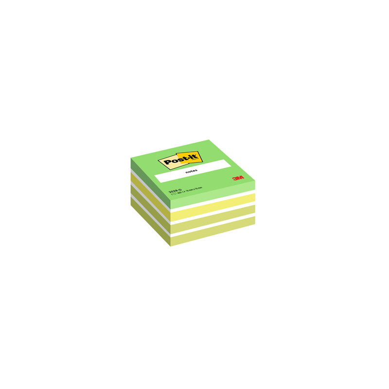 BLOC. CUBO 450foglietti Post-it® 76x76mm 2028-G PASTELLO VERDE