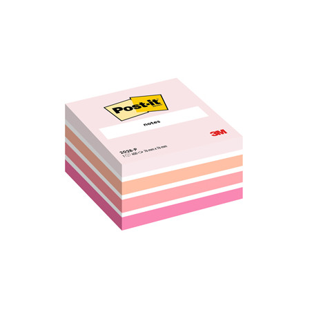 BLOC. CUBO 450foglietti Post-it® 76x76mm 2028-P PASTELLO ROSA