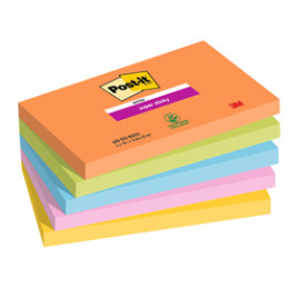 Cf. 5pz BLOC. 90fg. Post-it® Super Sticky 76x127mm 655-5SS- BOOS Boost