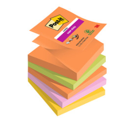 Cf. 5pz BLOC. 90foglietti Post-it® Super Sticky Z-Notes 76x76mm R330-5SS-BOOS