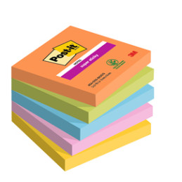 Cf.5pz BLOC. 90fg. Post-it® Super Sticky 76x76mm 654-5SS-BOOS Boost