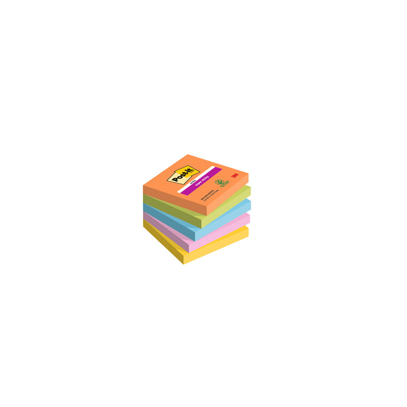 Cf.5pz BLOC. 90fg. Post-it® Super Sticky 76x76mm 654-5SS-BOOS Boost