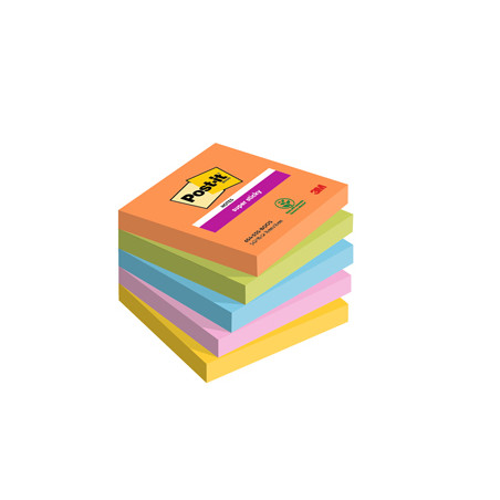 Cf.5pz BLOC. 90fg. Post-it® Super Sticky 76x76mm 654-5SS-BOOS Boost