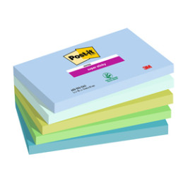 Cf. 5pz BLOC. 90fg. Post-it® Super Sticky 76x127mm 655-5SS- OAS Oasis