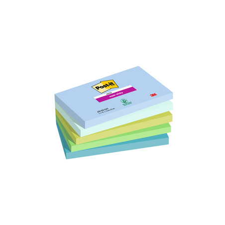 Cf. 5pz BLOC. 90fg. Post-it® Super Sticky 76x127mm 655-5SS- OAS Oasis